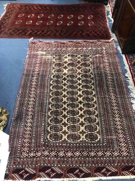 A Bokhara rug and one other rug Largest 182 x 128cm